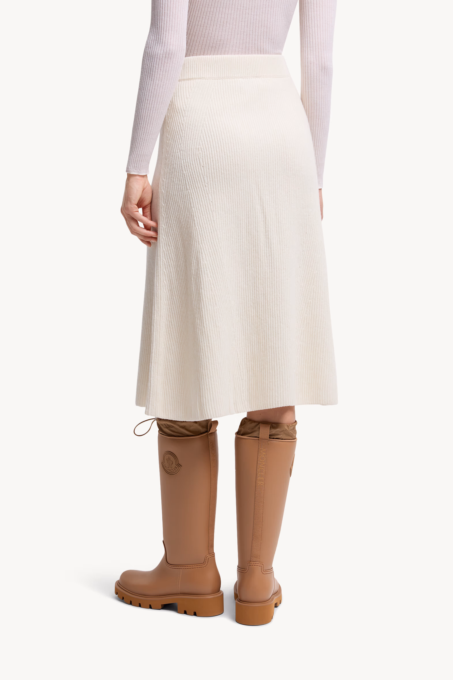 Wool & Cashmere Midi Skirt Women White Moncler 5